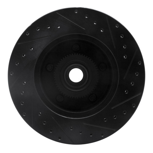 R1 03-03 Dodge Ram 1500 Van Front Left Drilled & Slotted Black Brake Rotor