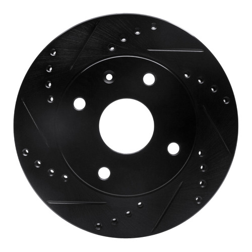 R1 04-10 Chevrolet Optra (USA/Canada) Front Left Drilled & Slotted Black Brake Rotor