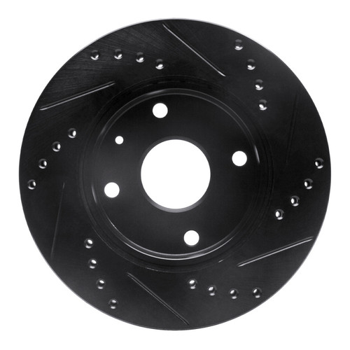 R1 04-10 Chevrolet Optra (USA/Canada) Front Left Drilled & Slotted Black Brake Rotor
