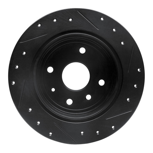 R1 04-10 Chevrolet Epica (USA/Canada) Rear Left Drilled & Slotted Black Brake Rotor