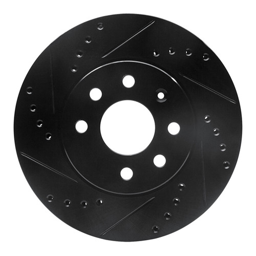 R1 00-02 Daewoo Nubira Front Left Drilled & Slotted Black Brake Rotor