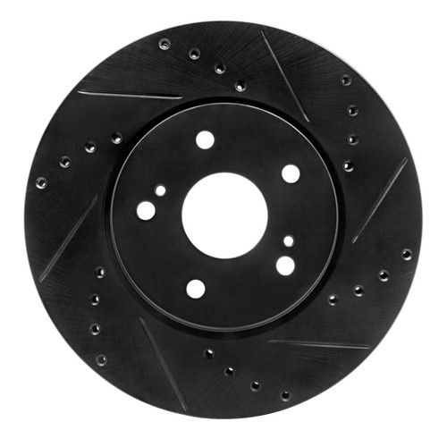 R1 10-13 Suzuki Kizashi Front Right Drilled & Slotted Black Brake Rotor
