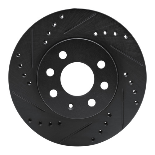R1 99-99 Daewoo Nubira Front Left Drilled & Slotted Black Brake Rotor