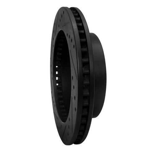 R1 00-01 Dodge Ram 1500 Pickup Front Right Drilled & Slotted Black Brake Rotor