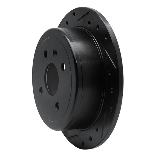 R1 99-02 Daewoo Nubira Rear Left Drilled & Slotted Black Brake Rotor