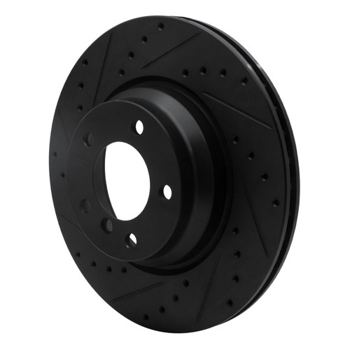 R1 06-12 BMW X1 (USA/Canada) Front Left Drilled & Slotted Black Brake Rotor
