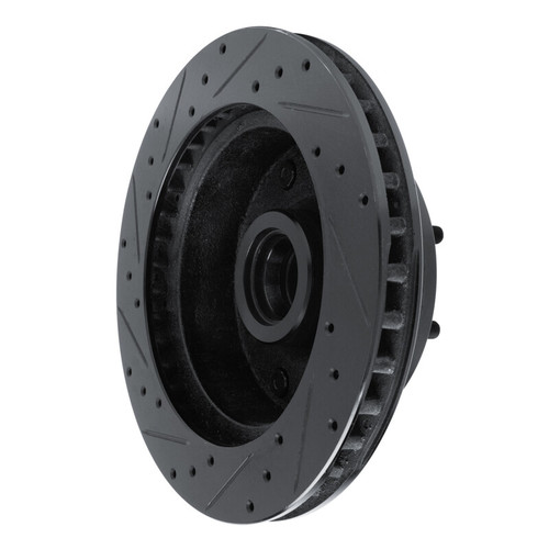 R1 78-81 Dodge B350 Front Right Drilled & Slotted Black Brake Rotor