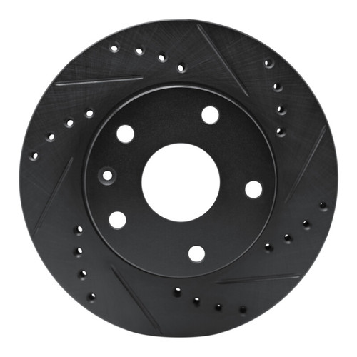 R1 99-02 Daewoo Leganza Front Right Drilled & Slotted Black Brake Rotor