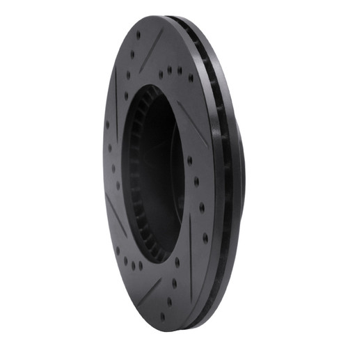 R1 99-07 Suzuki Esteem Front Right Drilled & Slotted Black Brake Rotor