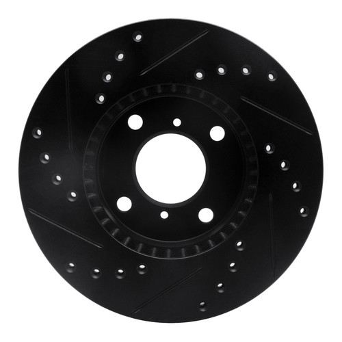 R1 99-07 Suzuki Esteem Front Right Drilled & Slotted Black Brake Rotor