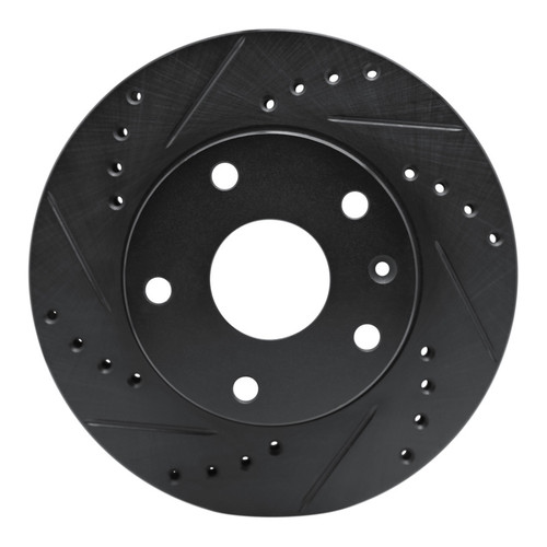 R1 99-02 Daewoo Leganza Front Left Drilled & Slotted Black Brake Rotor