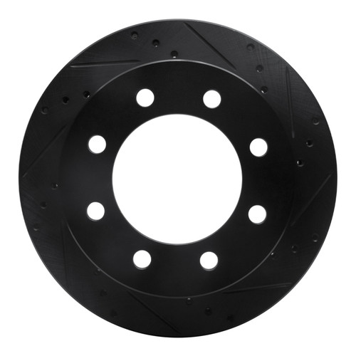 R1 00-02 Dodge Ram 2500 Front Right Drilled & Slotted Black Brake Rotor