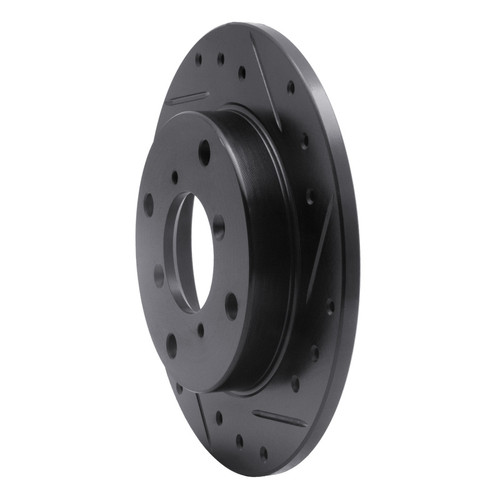 R1 89-94 Suzuki Swift Rear Right Drilled & Slotted Black Brake Rotor