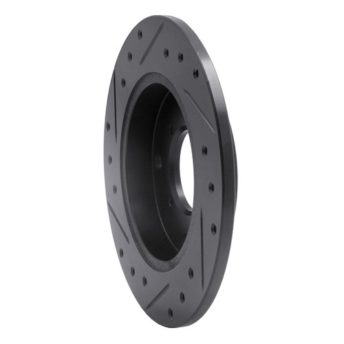 R1 89-94 Suzuki Swift Rear Right Drilled & Slotted Black Brake Rotor