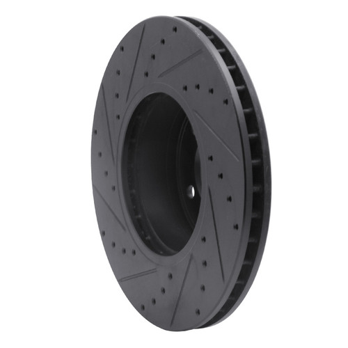 R1 04-10 BMW 528I xDrive Front Right Drilled & Slotted Black Brake Rotor