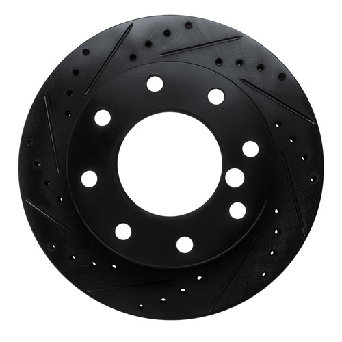 R1 75-79 Dodge W200 Front Left Drilled & Slotted Black Brake Rotor