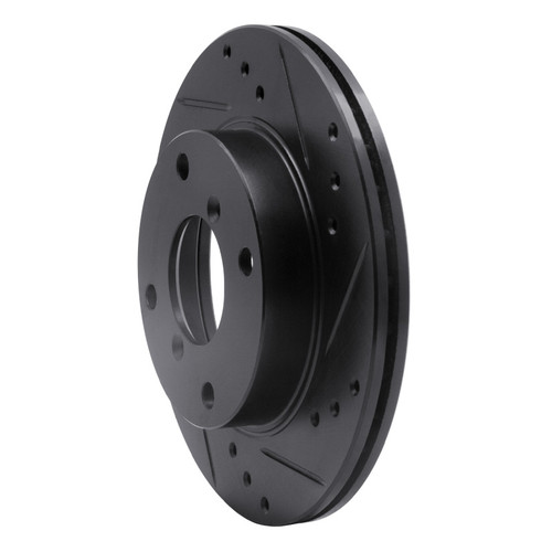 R1 89-94 Suzuki Swift Front Right Drilled & Slotted Black Brake Rotor