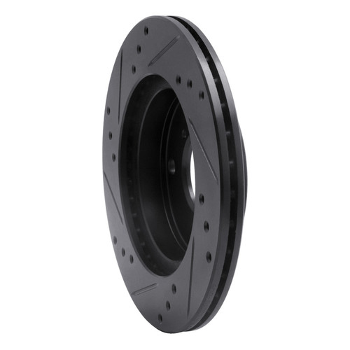 R1 89-94 Suzuki Swift Front Right Drilled & Slotted Black Brake Rotor