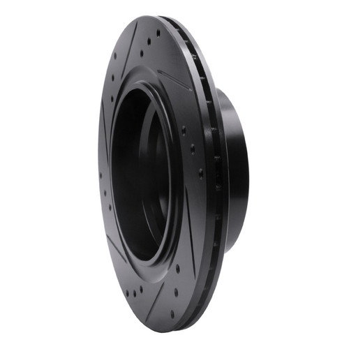 R1 03-08 BMW Z4 Rear Right Drilled & Slotted Black Brake Rotor