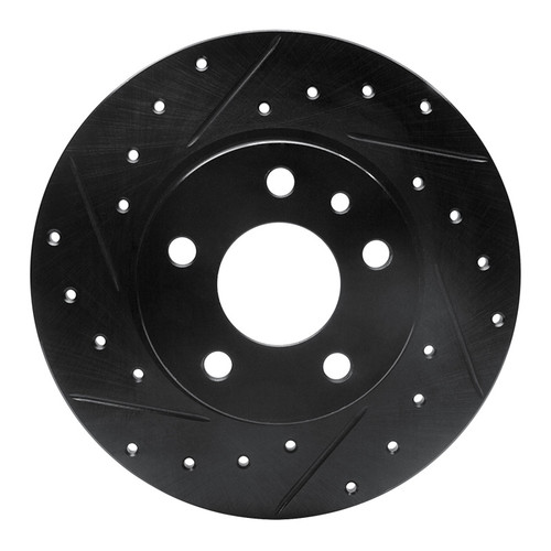 R1 91-95 Alfa Romeo 164 Rear Left Drilled & Slotted Black Brake Rotor