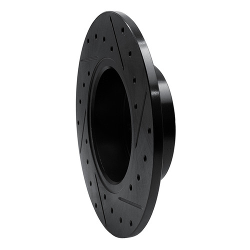 R1 91-95 Alfa Romeo 164 Rear Left Drilled & Slotted Black Brake Rotor