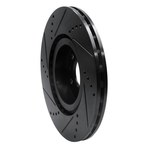 R1 91-20 Alfa Romeo 164 Front Right Drilled & Slotted Black Brake Rotor
