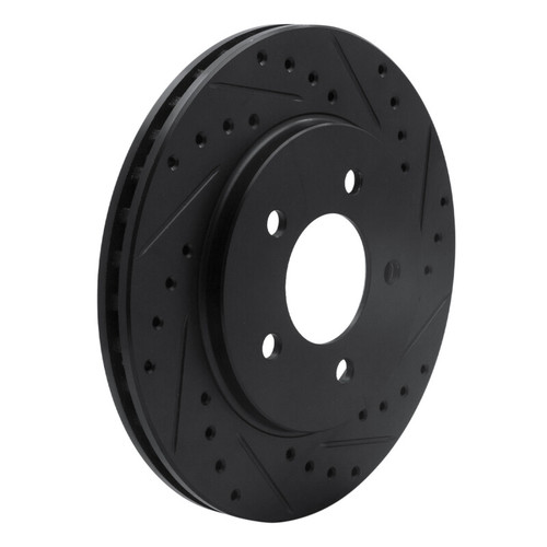 R1 91-02 Chrysler Grand Voyager Front Right Drilled & Slotted Black Brake Rotor