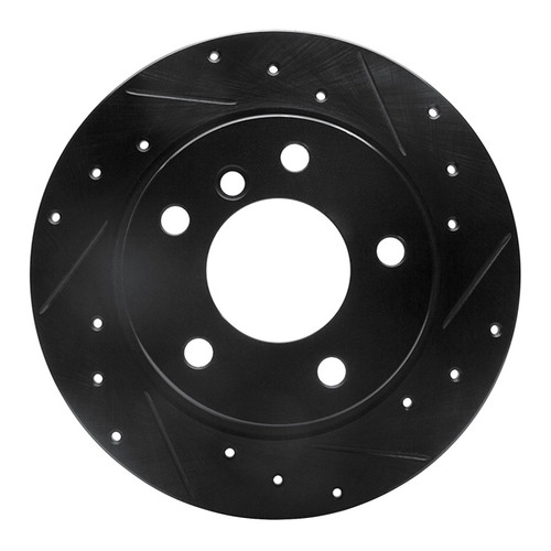 R1 03-06 BMW Z4 Rear Right Drilled & Slotted Black Brake Rotor