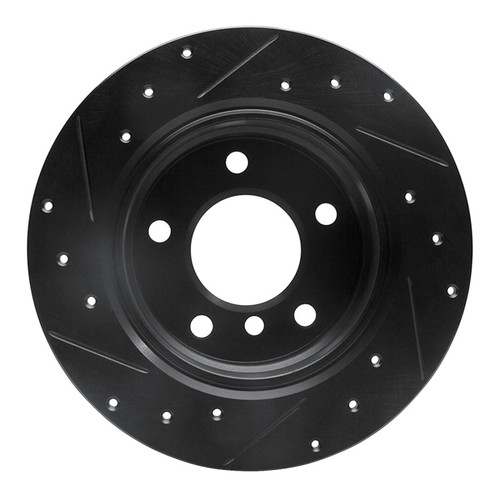 R1 03-06 BMW Z4 Rear Right Drilled & Slotted Black Brake Rotor