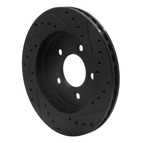 R1 91-02 Chrysler Grand Voyager Front Left Drilled & Slotted Black Brake Rotor