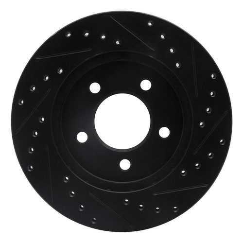 R1 91-02 Chrysler Grand Voyager Front Left Drilled & Slotted Black Brake Rotor