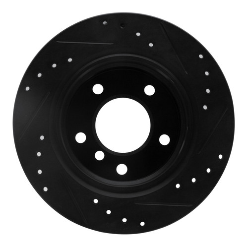 R1 03-06 BMW Z4 Rear Left Drilled & Slotted Black Brake Rotor