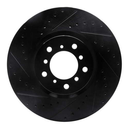 R1 00-03 BMW M5 Right Front Drilled & Slotted Black Brake Rotor