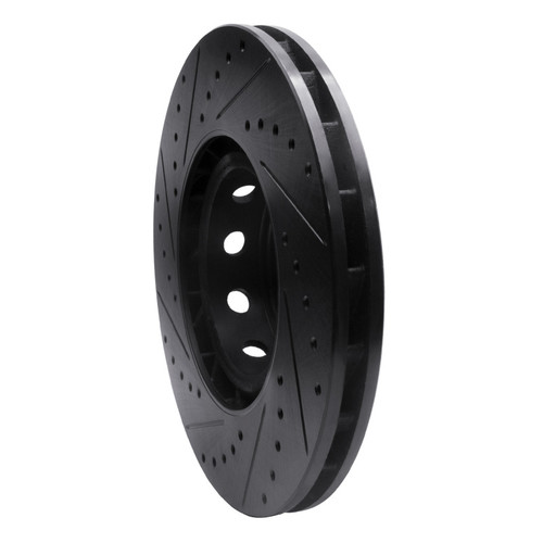 R1 00-03 BMW M5 Left Front Drilled & Slotted Black Brake Rotor