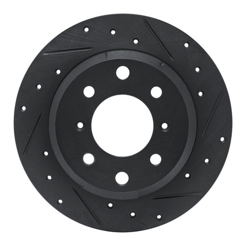 R1 64-94 Alfa Romeo GTZ Rear Right Drilled & Slotted Black Brake Rotor