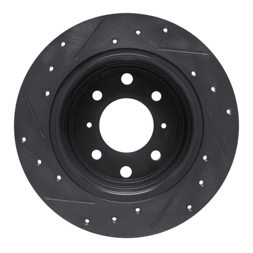 R1 64-94 Alfa Romeo GTZ Rear Right Drilled & Slotted Black Brake Rotor