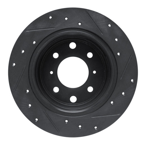 R1 64-94 Alfa Romeo Giulia Rear Left Drilled & Slotted Black Brake Rotor