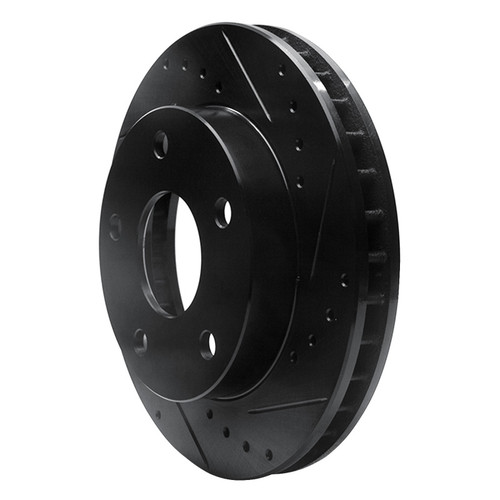 R1 94-99 Dodge Ram 1500 Pickup Front Right Drilled & Slotted Black Brake Rotor