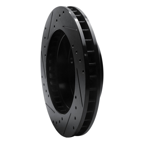 R1 94-99 Dodge Ram 1500 Pickup Front Right Drilled & Slotted Black Brake Rotor