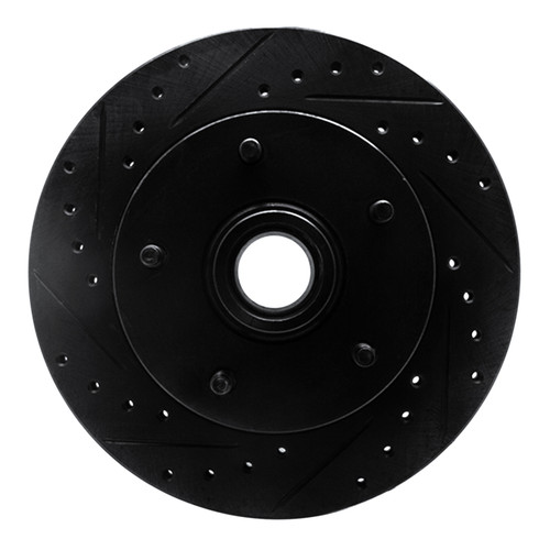 R1 94-99 Dodge Ram 1500 Pickup Front Left Drilled & Slotted Black Brake Rotor