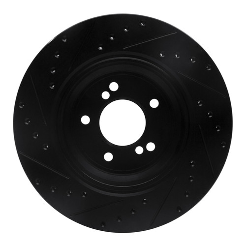 R1 00-06 BMW M3 Rear Right Drilled & Slotted Black Brake Rotor