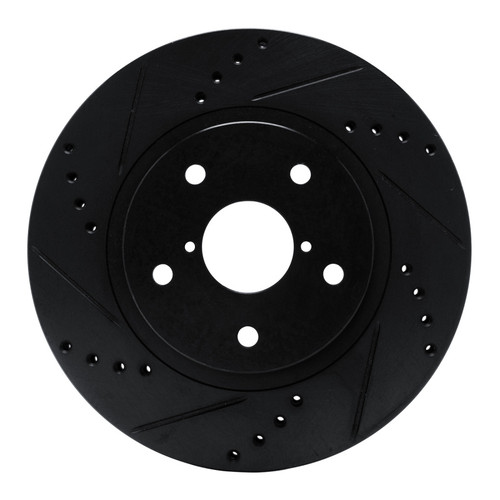 R1 -24 Subaru Forester Front Left Drilled & Slotted Black Brake Rotor