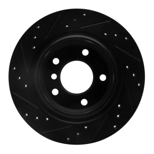 R1 99-06 BMW 325I (USA/Canada) Rear Right Drilled & Slotted Black Brake Rotor