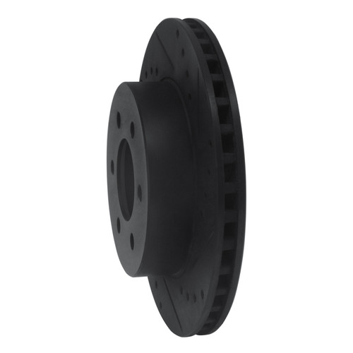 R1 91-96 Dodge Dakota 4WD Front Right Drilled & Slotted Black Brake Rotor