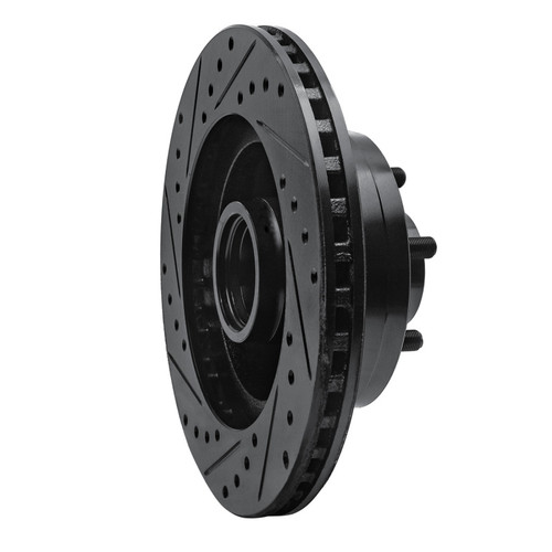 R1 91-96 Dodge Dakota RWD Front Right Drilled & Slotted Black Brake Rotor