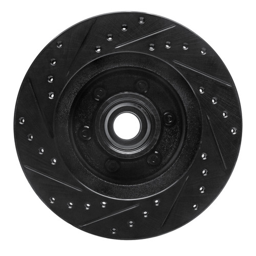 R1 91-96 Dodge Dakota RWD Front Right Drilled & Slotted Black Brake Rotor