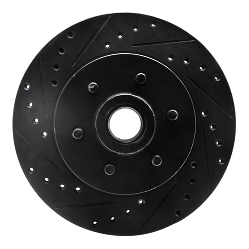 R1 91-96 Dodge Dakota RWD Front Left Drilled & Slotted Black Brake Rotor