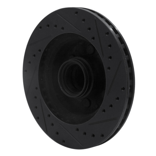 R1 91-96 Dodge Dakota RWD Front Left Drilled & Slotted Black Brake Rotor