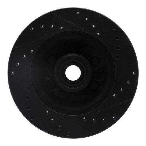 R1 91-96 Dodge Dakota RWD Front Left Drilled & Slotted Black Brake Rotor