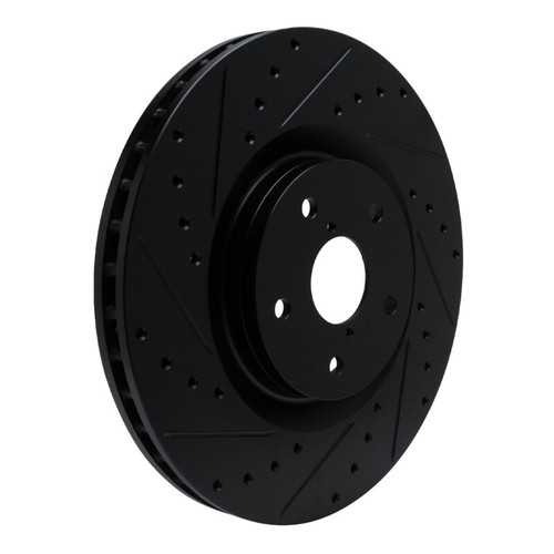 R1 -23 Subaru Ascent Front Left Drilled & Slotted Black Brake Rotor